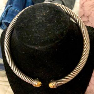 David Yurman Cable Choker with 14 Kt Gold Ends